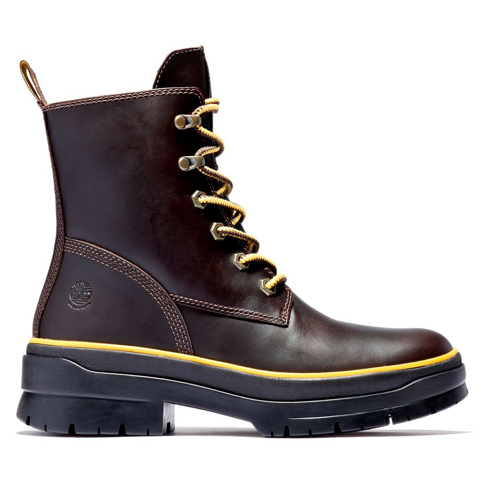 Botas Con Cordones Timberland Argentina Mujer - Malynn Ek+ Waterproof - Marrones Oscuro - PWNTXE-869